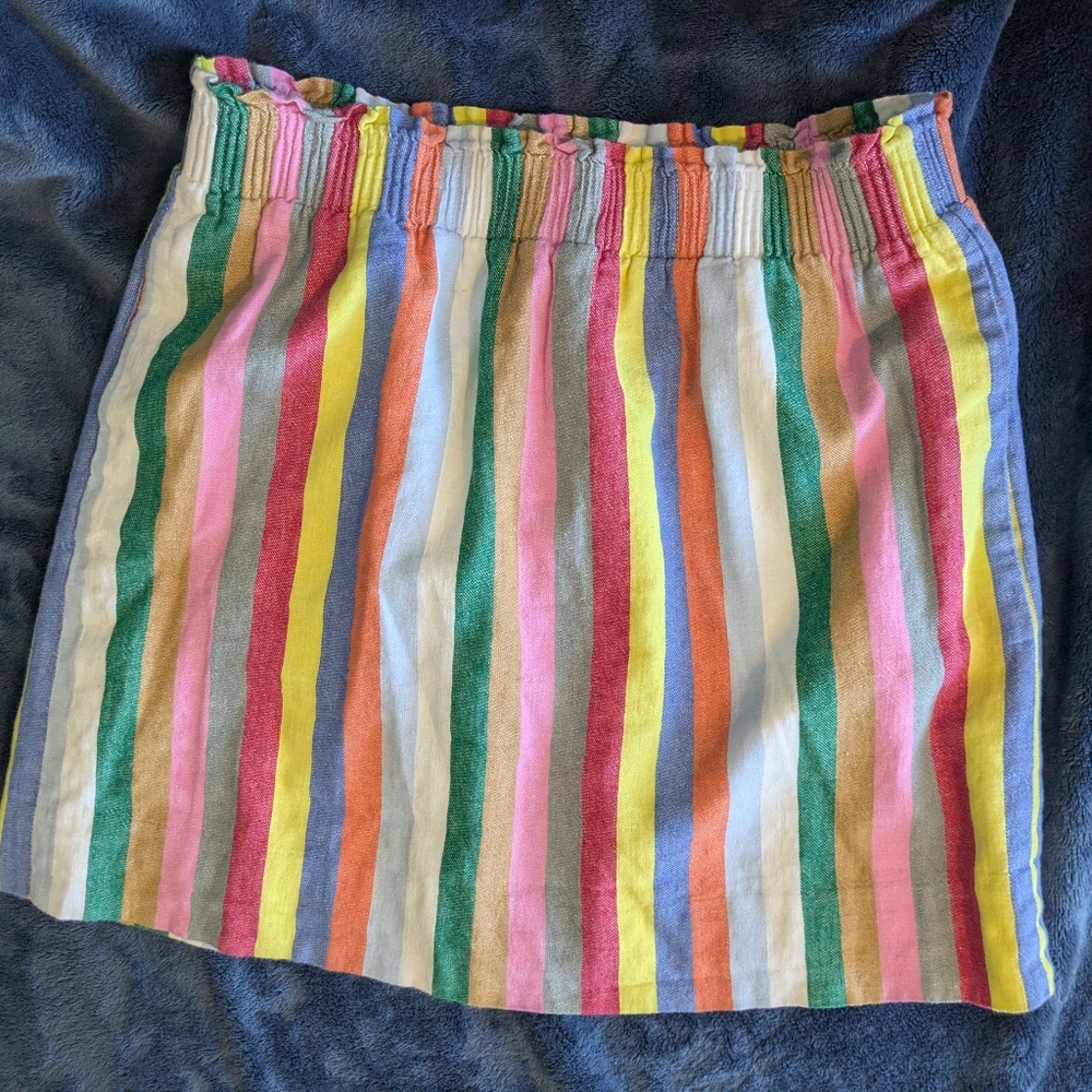 J. Crew Cotton/Linen Blend Stripped Skirt - Sz 4